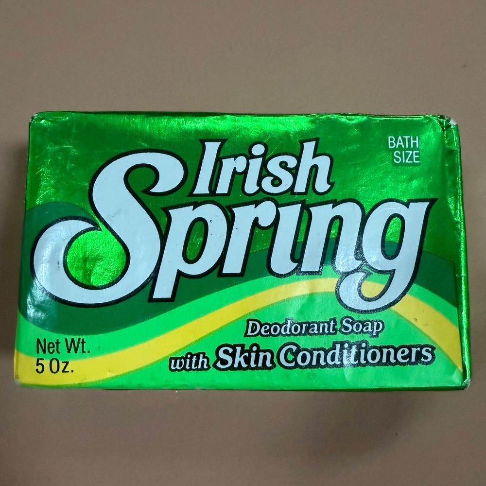 Vintage Irish Spring Deodorant Soap Bar 5oz Original Formula No Flaxseed Linseed
